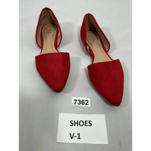 Womans New A New Day Slip On Flats Size 7 Red Side Cut Outs Pointed Toe